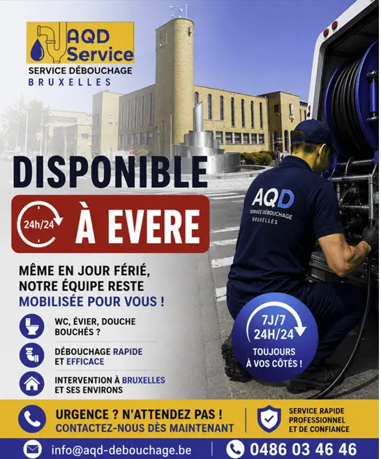 Débouchage Evere urgent